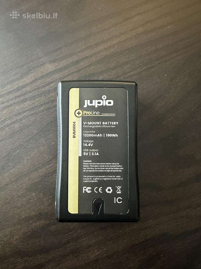 Jupio V-mount baterija 190wh (14.4v) + kroviklis - nuotraukos Nr. 2