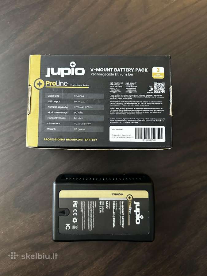 Jupio V-mount baterija 190wh (14.4v) + kroviklis - nuotraukos Nr. 3