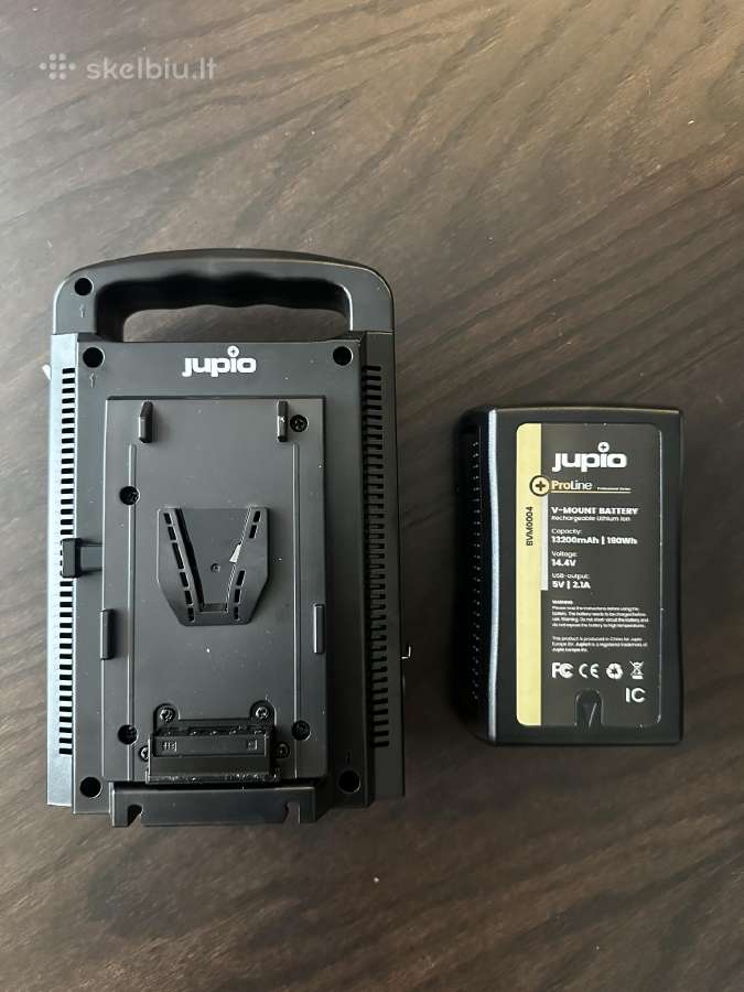 Jupio V-mount baterija 190wh (14.4v) + kroviklis