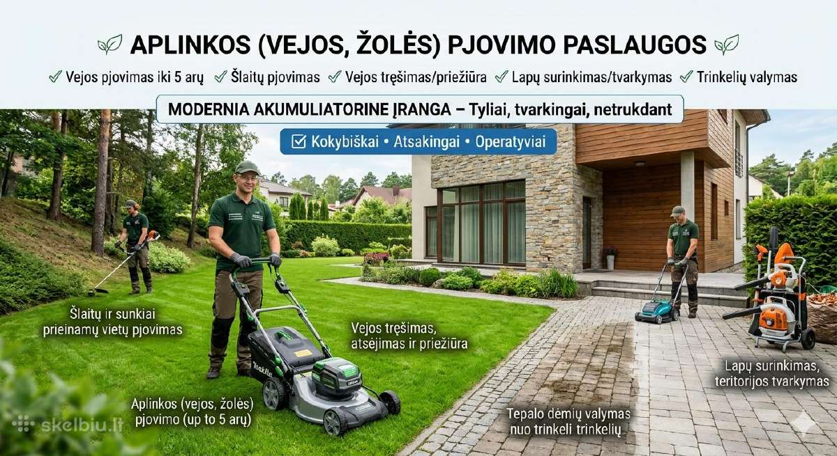 Vejos žolės pjovimas Vilniuje ir aplink