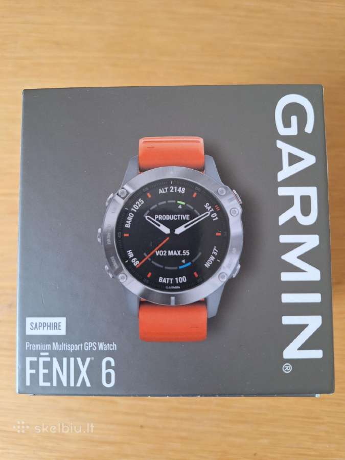 Garmin fenix 6 Sapphire 47mm, Titanium Orange