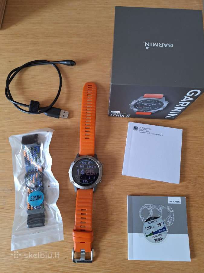 Garmin fenix 6 Sapphire 47mm, Titanium Orange - nuotraukos Nr. 2