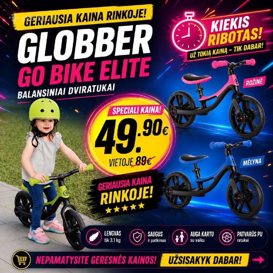 Globber balansinis dviratukas Go Bike Elite