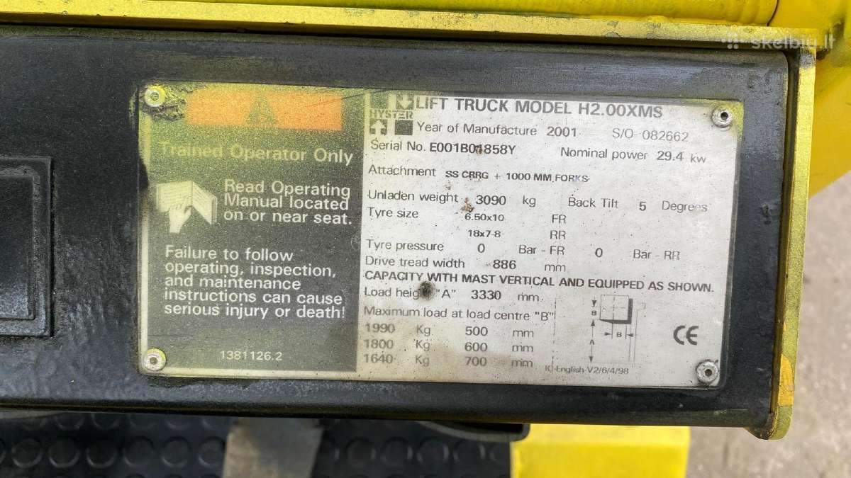 Dujinis krautuvas Hyster H2.00xms - nuotraukos Nr. 9