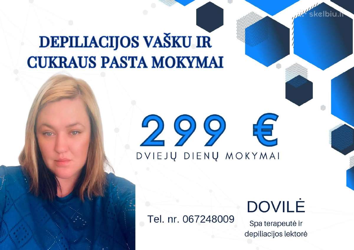 Depiliacijos kursai.depiliacija vašku,cukrumi.