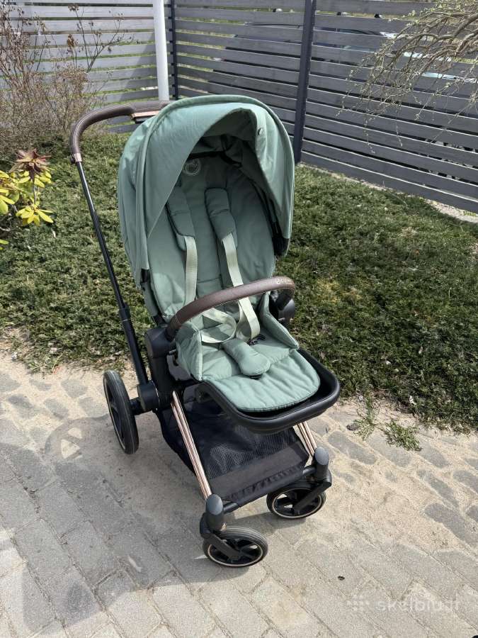 Cybex priam leaf green vežimėlis 3 in 1
