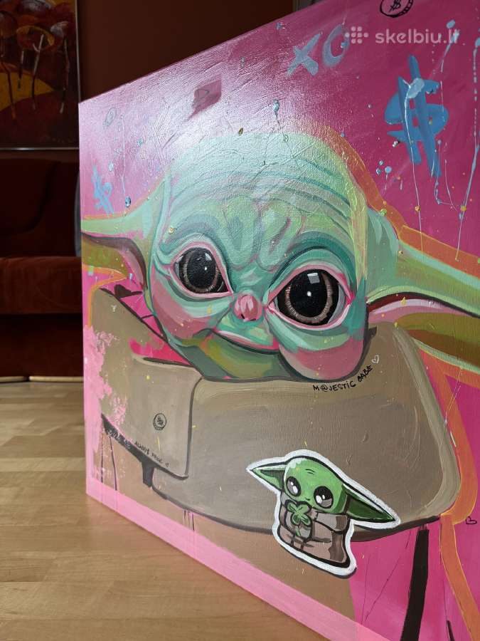 Baby Yoda 2022 vienetinis paveikslas - nuotraukos Nr. 6