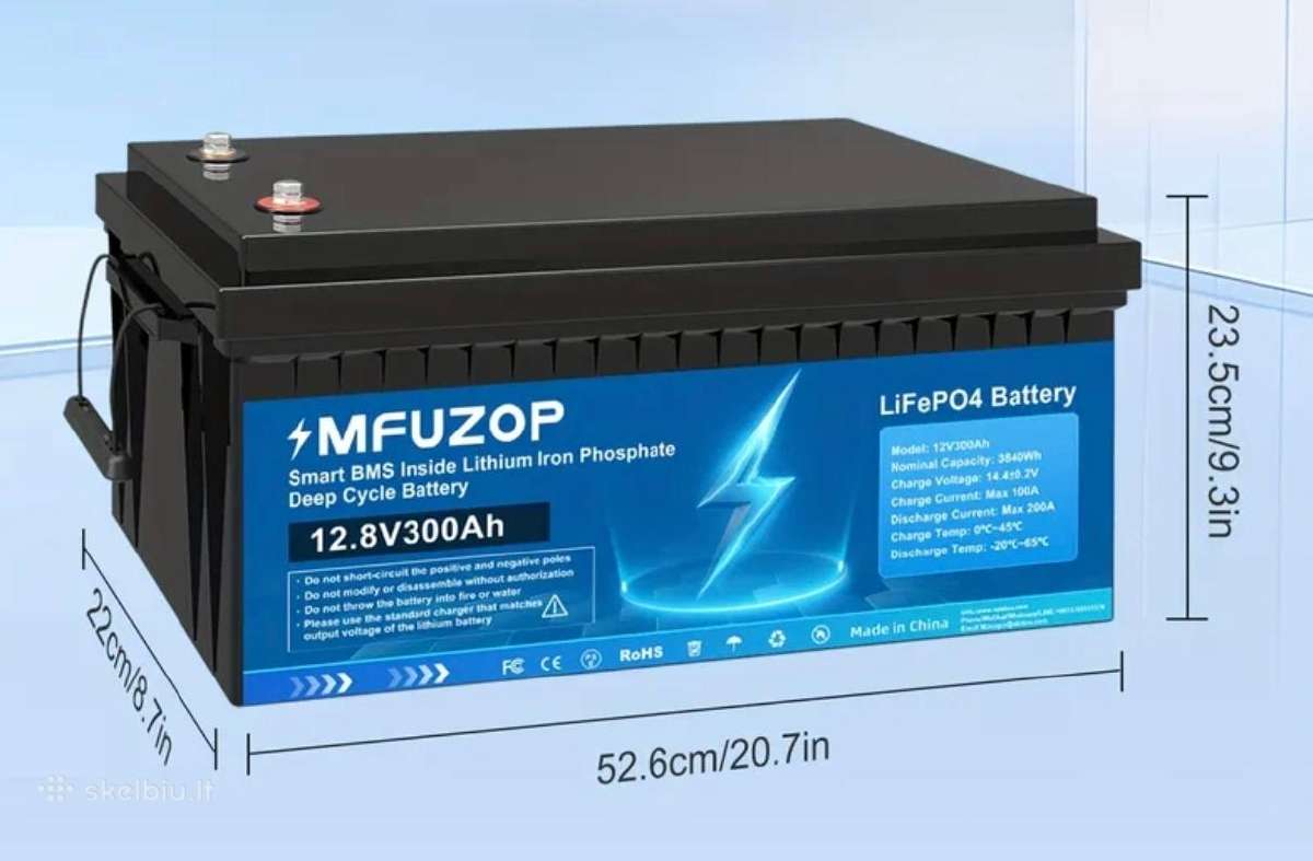Mfuzop 12.8 v 300 ah lifepo4 baterija 200 A bms