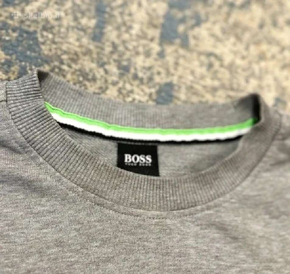 Hugo Boss pilkas siuvinėtas logotipo megztinis su - nuotraukos Nr. 4