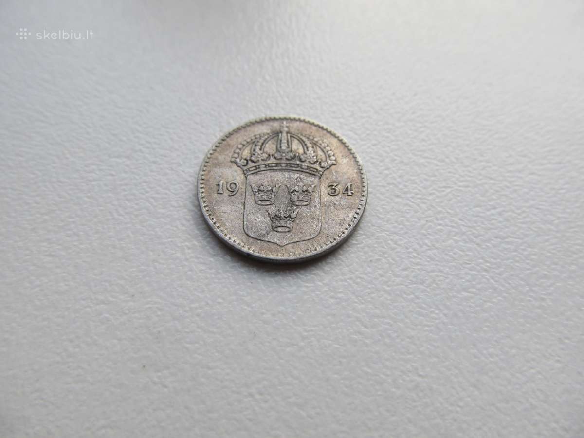 10 ore , Švedija , 1934 sidabras G - nuotraukos Nr. 2