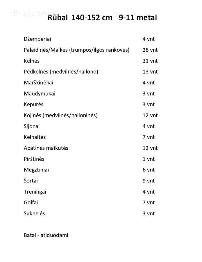 Didelis kiekis rūbų 9-11 metų mergaitei - urmu - nuotraukos Nr. 5
