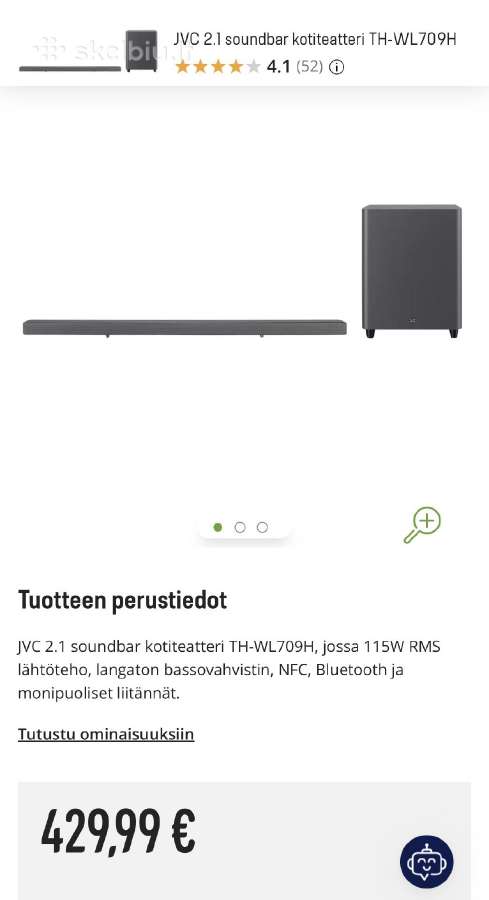 JVC kolonėlė ir subas.