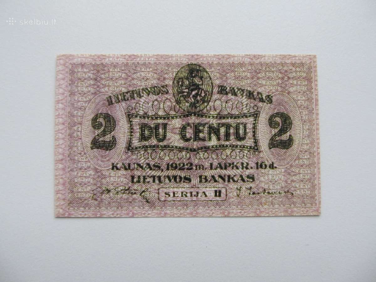 2 centu , Lietuva , 1922 lapkritis
