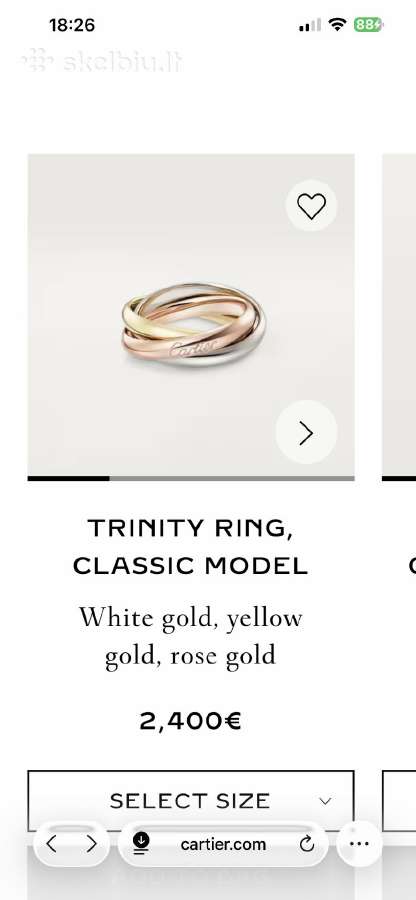 Originalus Cartier Trinity žiedas - nuotraukos Nr. 5