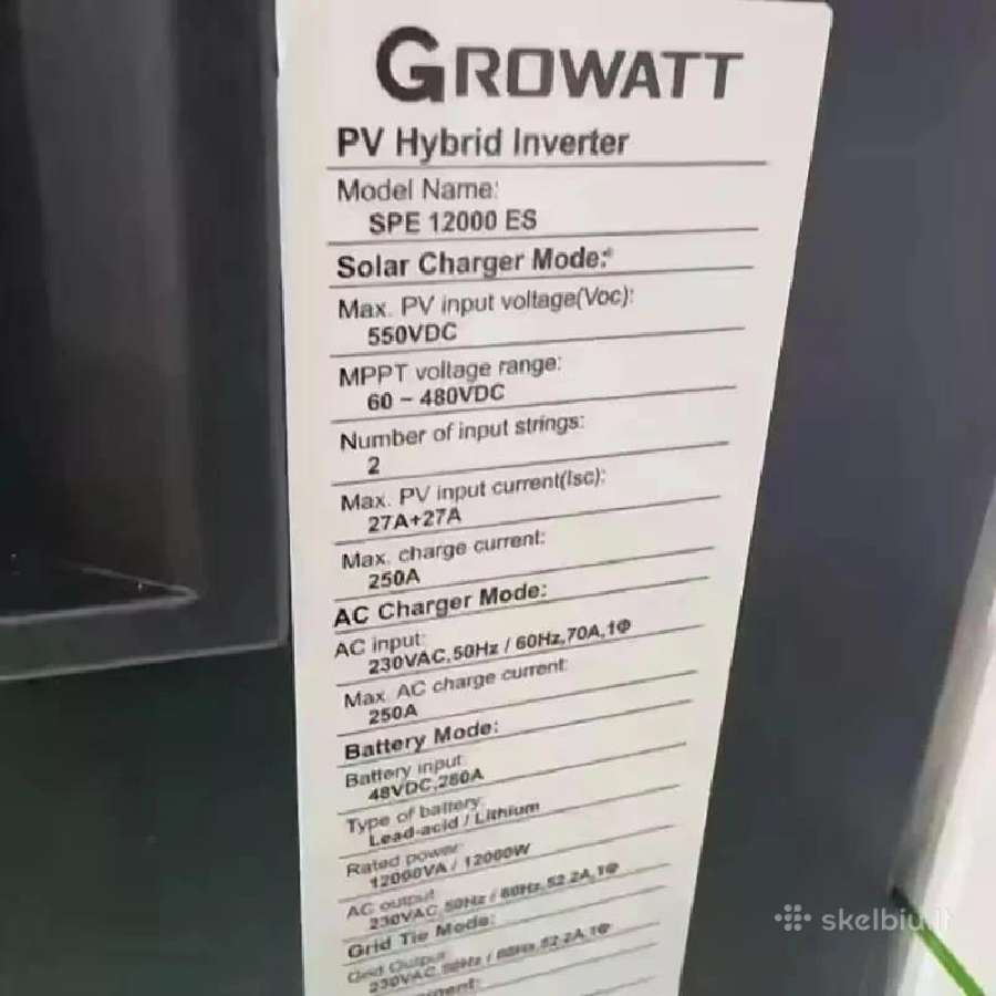 Growatt 12kw hibridinis inverteris Spe12000 Es - nuotraukos Nr. 2