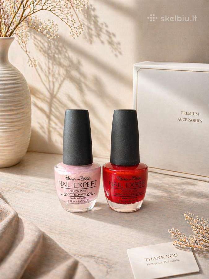 2 nagų lakai Nail Expert rausvas + raudonas– nauji