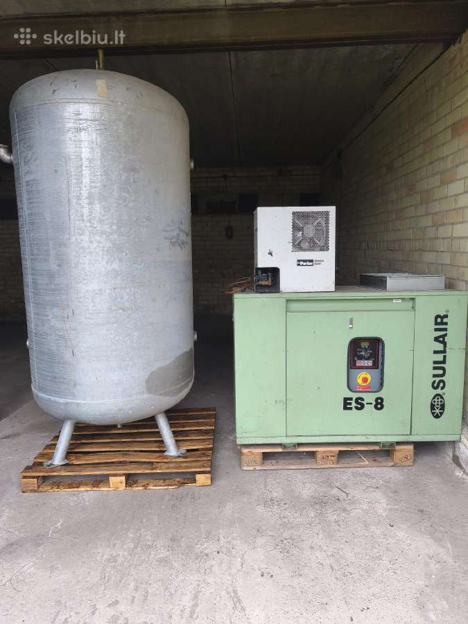 Kompresorius Sullair Es-8 su resiveriu