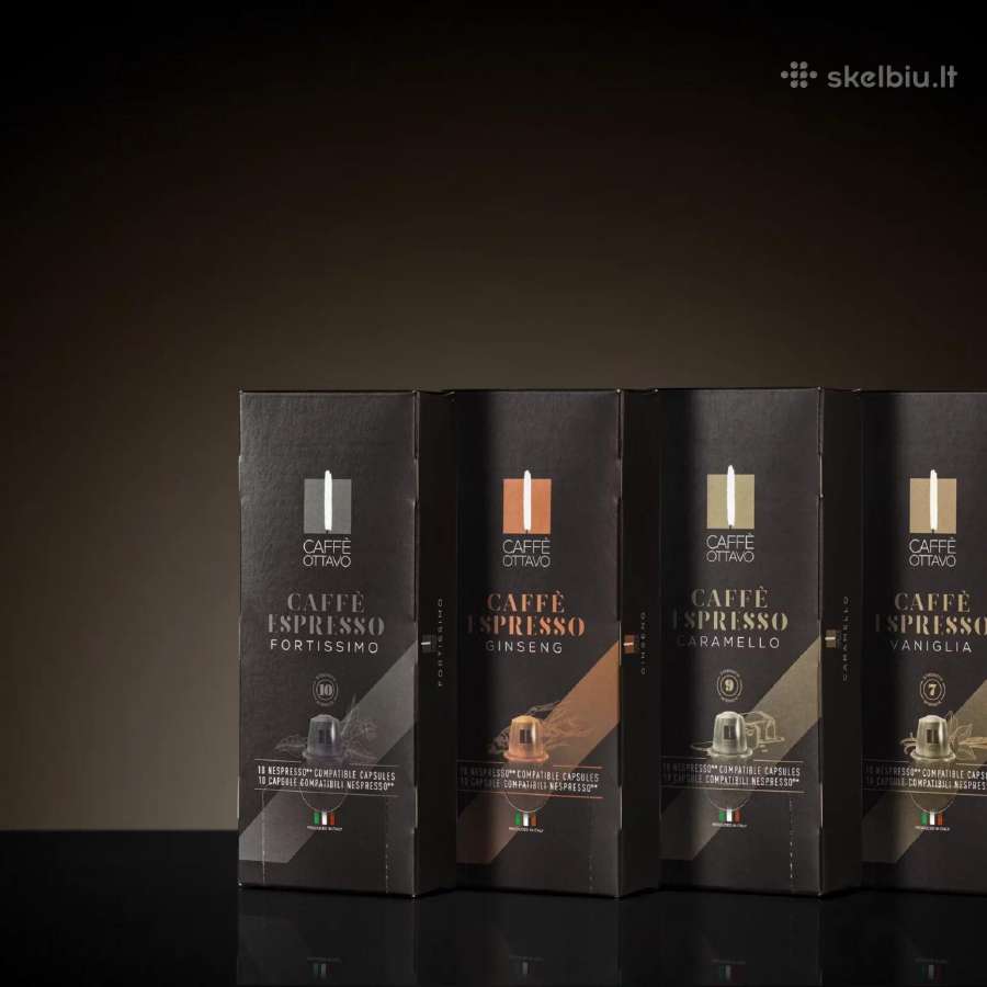 Nespresso kapsulės Įvairūs skoniai ir stiprumai