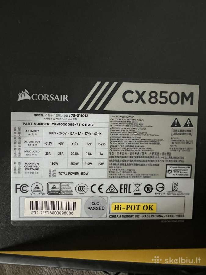 Psu Corsair Cx850m - nuotraukos Nr. 4
