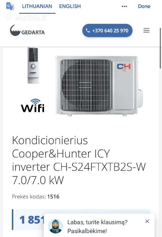 Galingas kondicionerius 7 kw