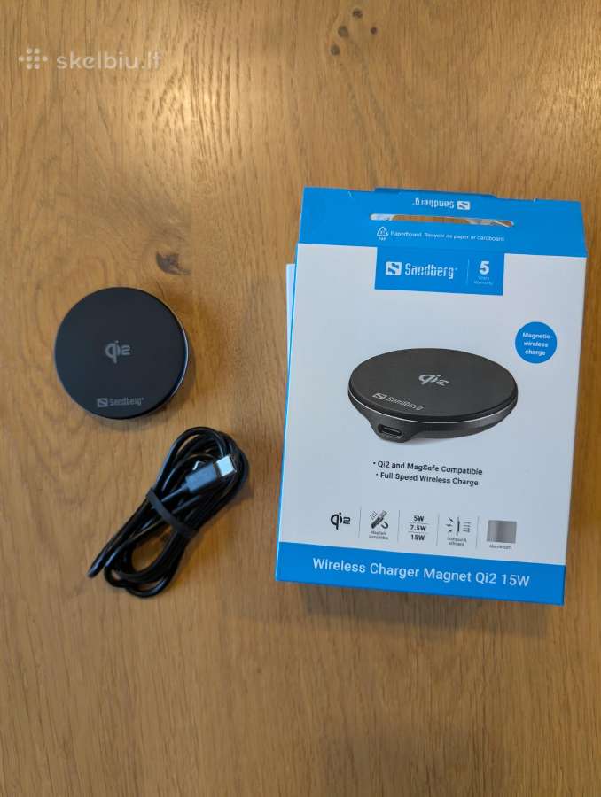 Sandberg belaidis Įkroviklis Magnet Qi2 15w