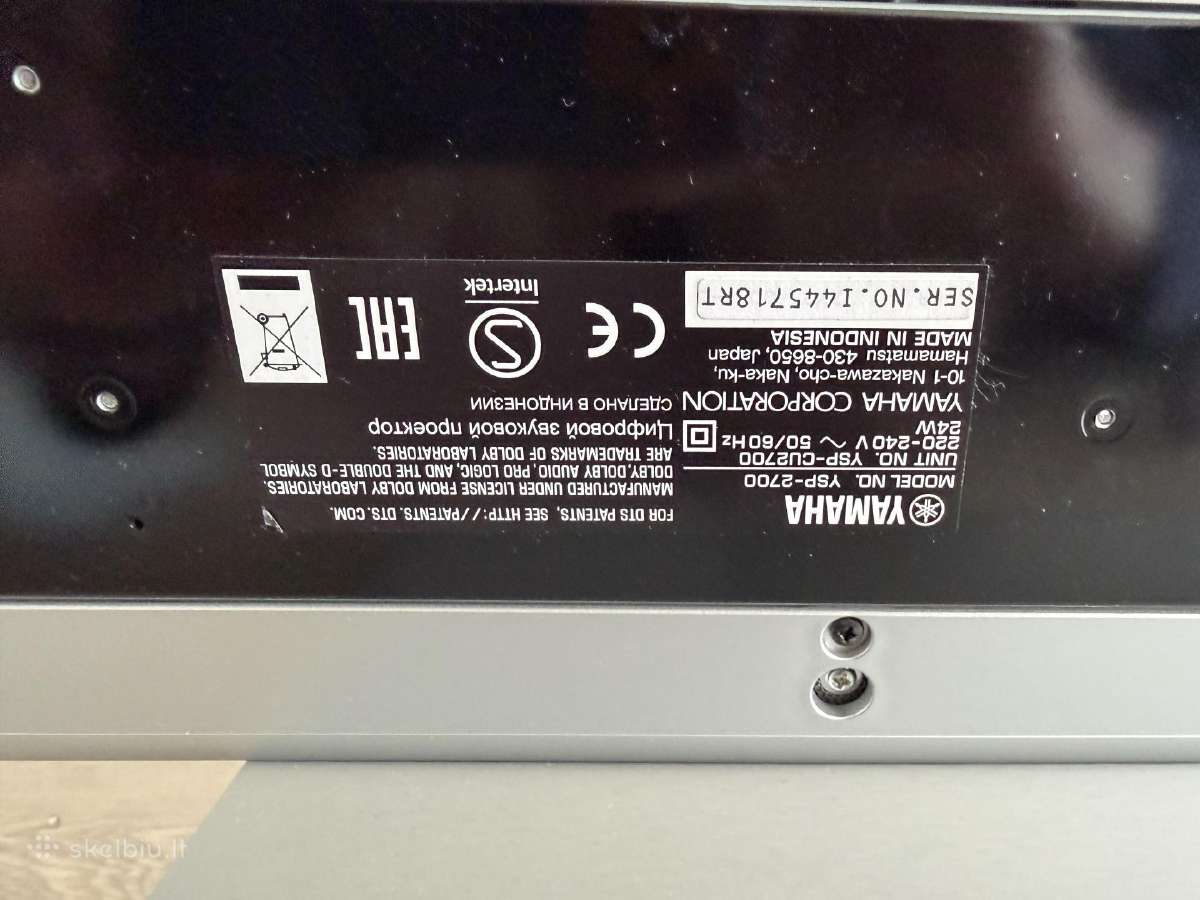 Kolonele Soundbar Yamaha Ysp 2700 - nuotraukos Nr. 5