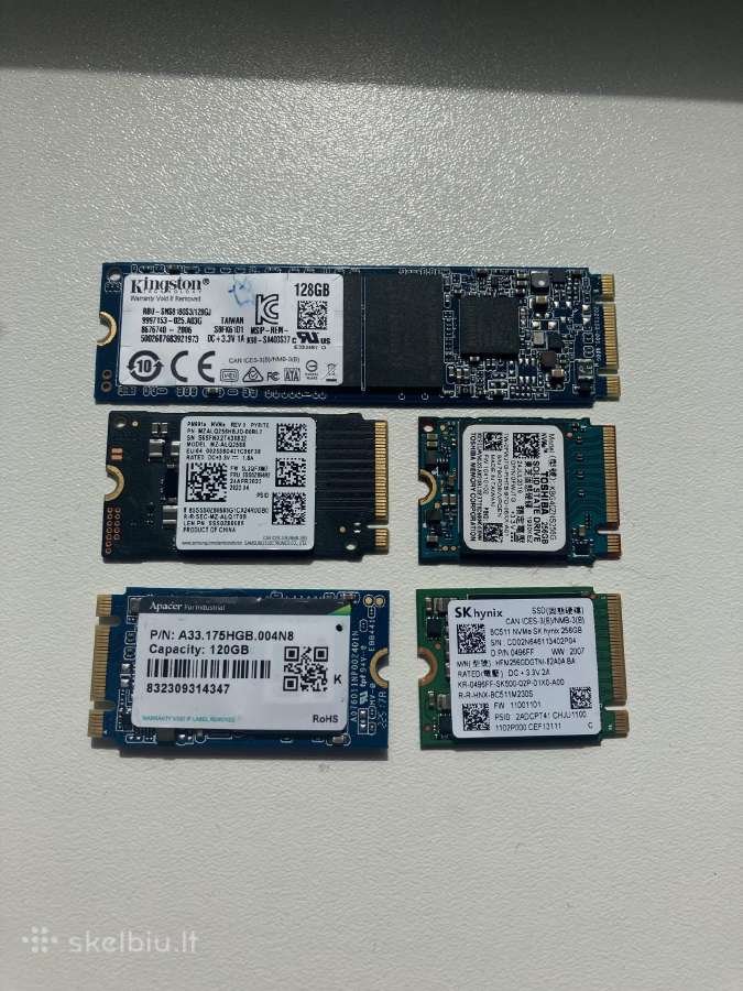 M.2 SSD nvme pcie ir sata diskai nuo 10 euru