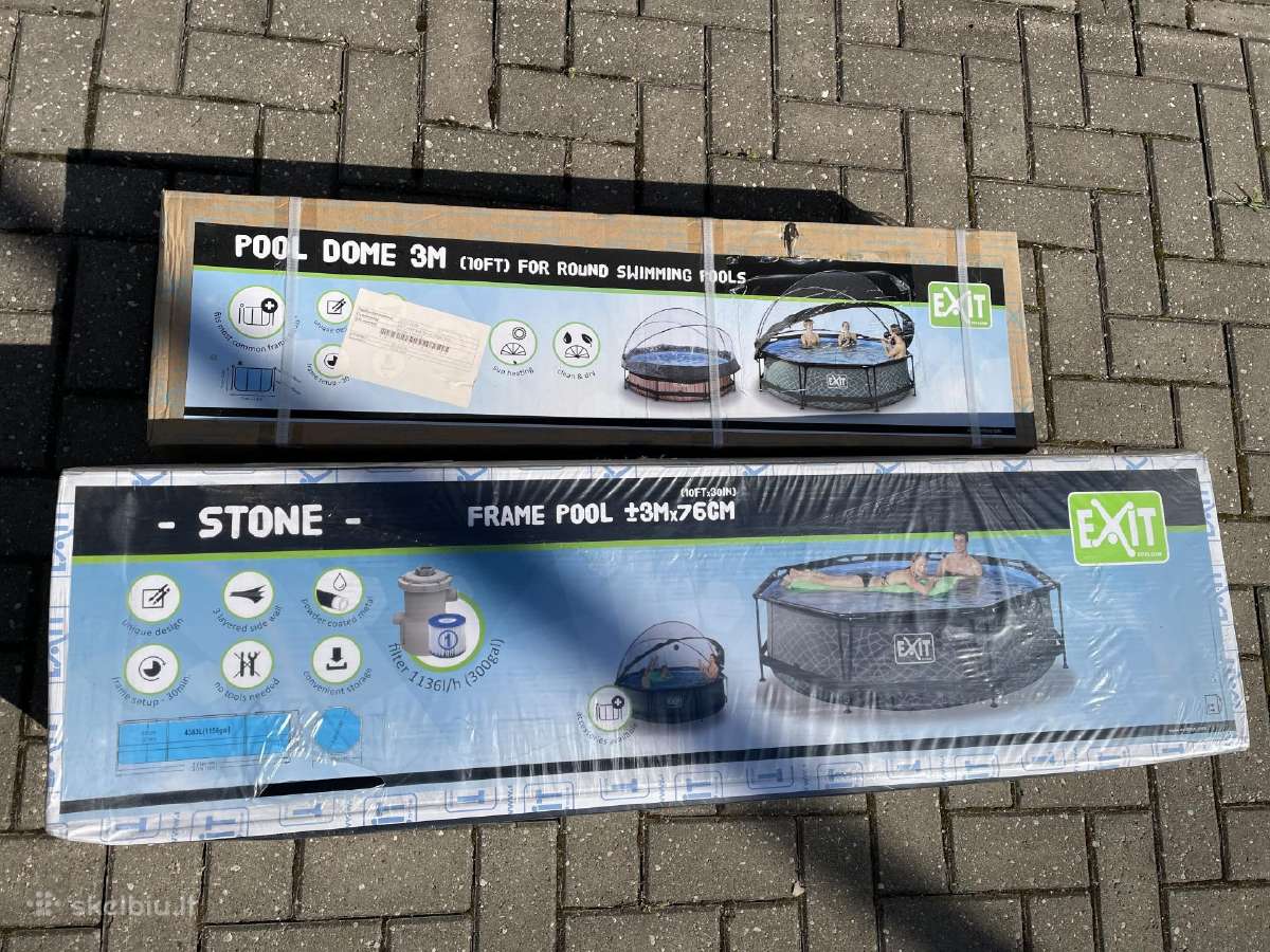 Baseinas su stogu ir filtru Exit Stone 300x76cm