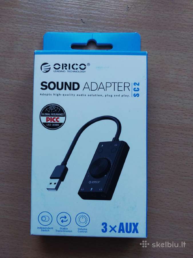 Išorinė Usb garso plokštė Orico Sc2 - nuotraukos Nr. 2
