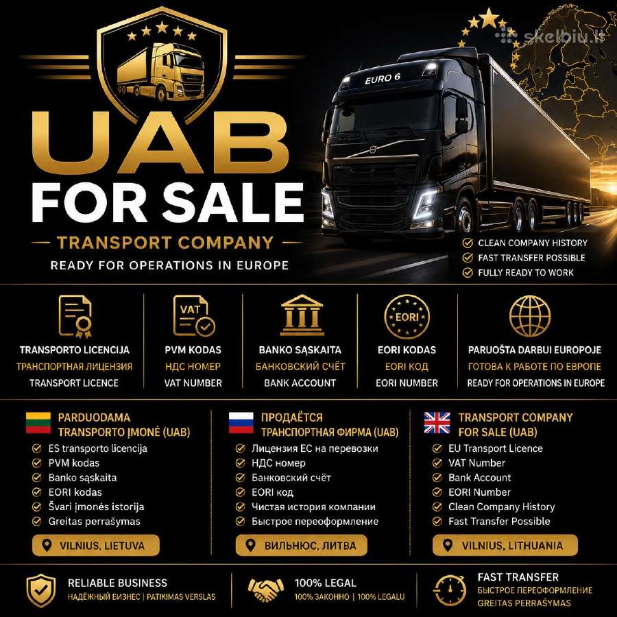 Parduodama Transporto Įmonė