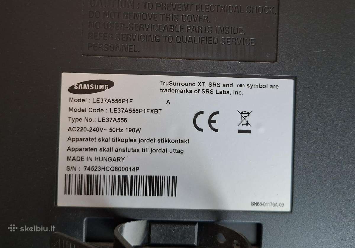 Samsung Le37a556p1f - nuotraukos Nr. 7