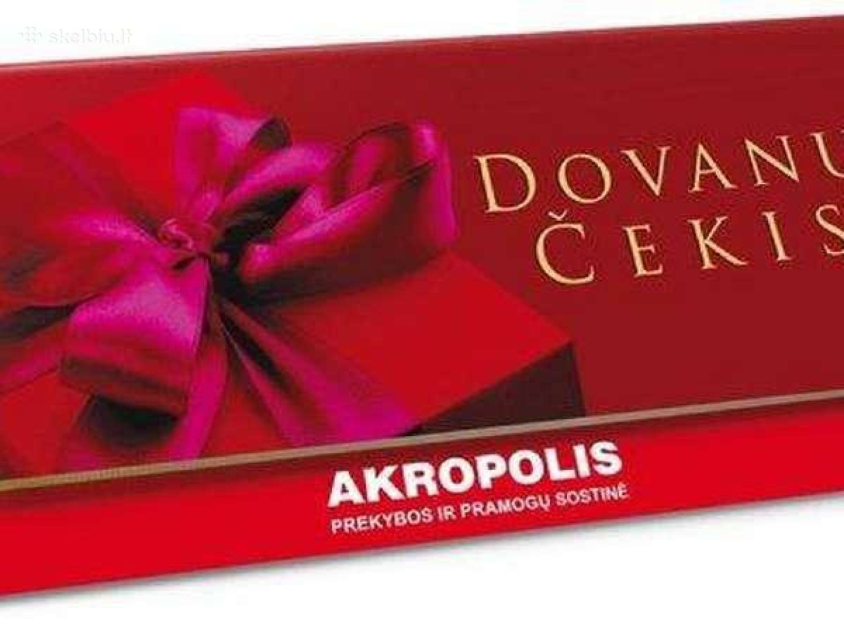 Akropolio dovanu kortele ieskau pirkti
