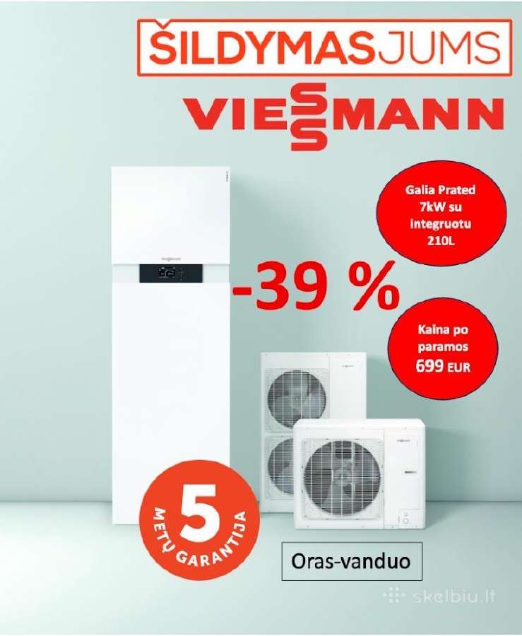 Viessmann Vitocal 111-s 9 kw Oras-vanduo su 210l