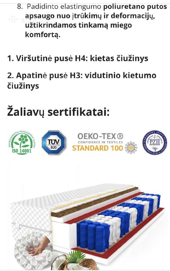 Dakota Gold Premium čiužinys - nuotraukos Nr. 7