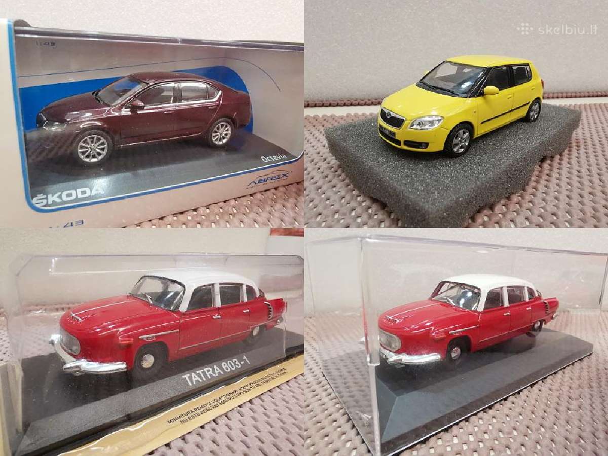 1:43 Čekiškų Automobilių (Škoda, Tatra) Modeliai