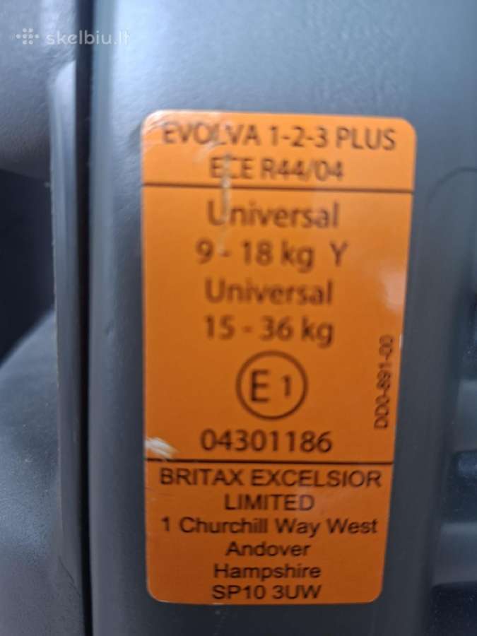 Automobilinė kėdutė Britax Evolva 1-2-3 Plus - nuotraukos Nr. 3