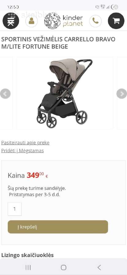 Parduodu sportini vaiko vežimeli