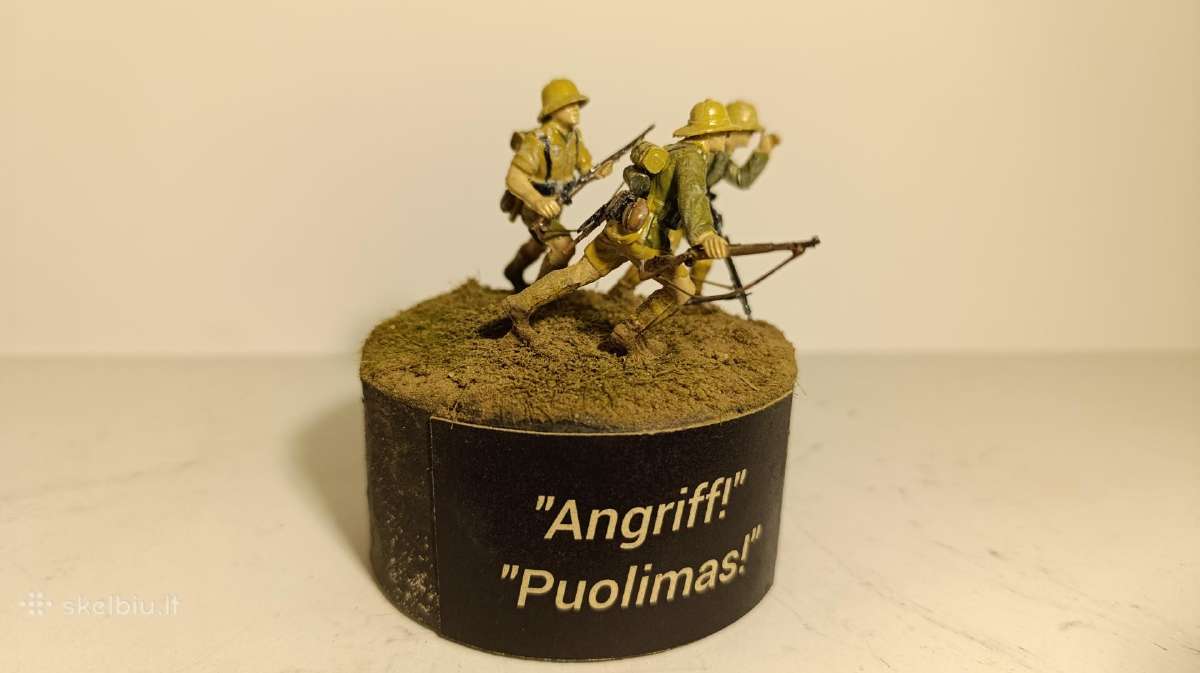 Vokiečių kareivių diorama masteliu 1:35.