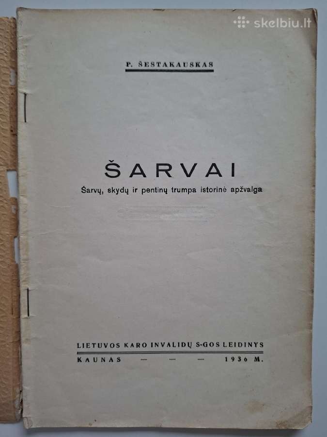 P. Šeštakauskas. Šarvai. 1936 m. - nuotraukos Nr. 2