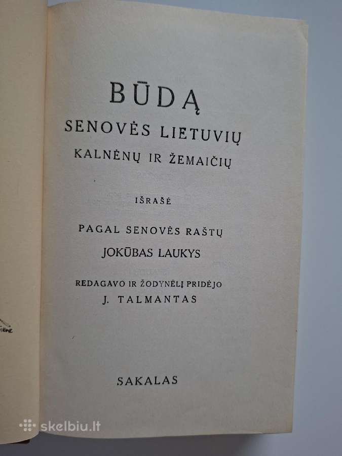 Simonas Daukantas. Lietuvių būdas 1935 m. leidimas