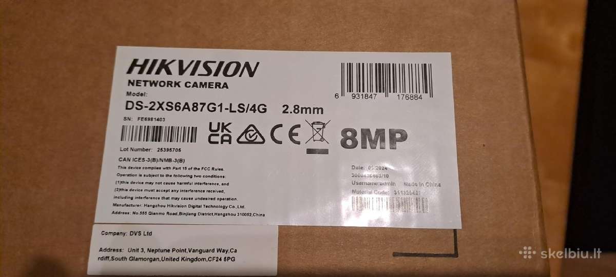 Hikvision bullet DS-2xs6a87g1-ls/4G - nuotraukos Nr. 2