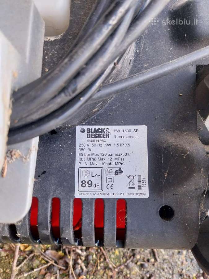 Black & Decker Pw 1500 Sp aukšto slėgio plovykla - nuotraukos Nr. 5
