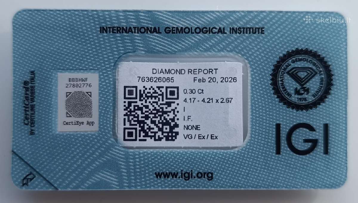 Ypatingo skaidrumo natūralus 0.54 ct briliantas - nuotraukos Nr. 2
