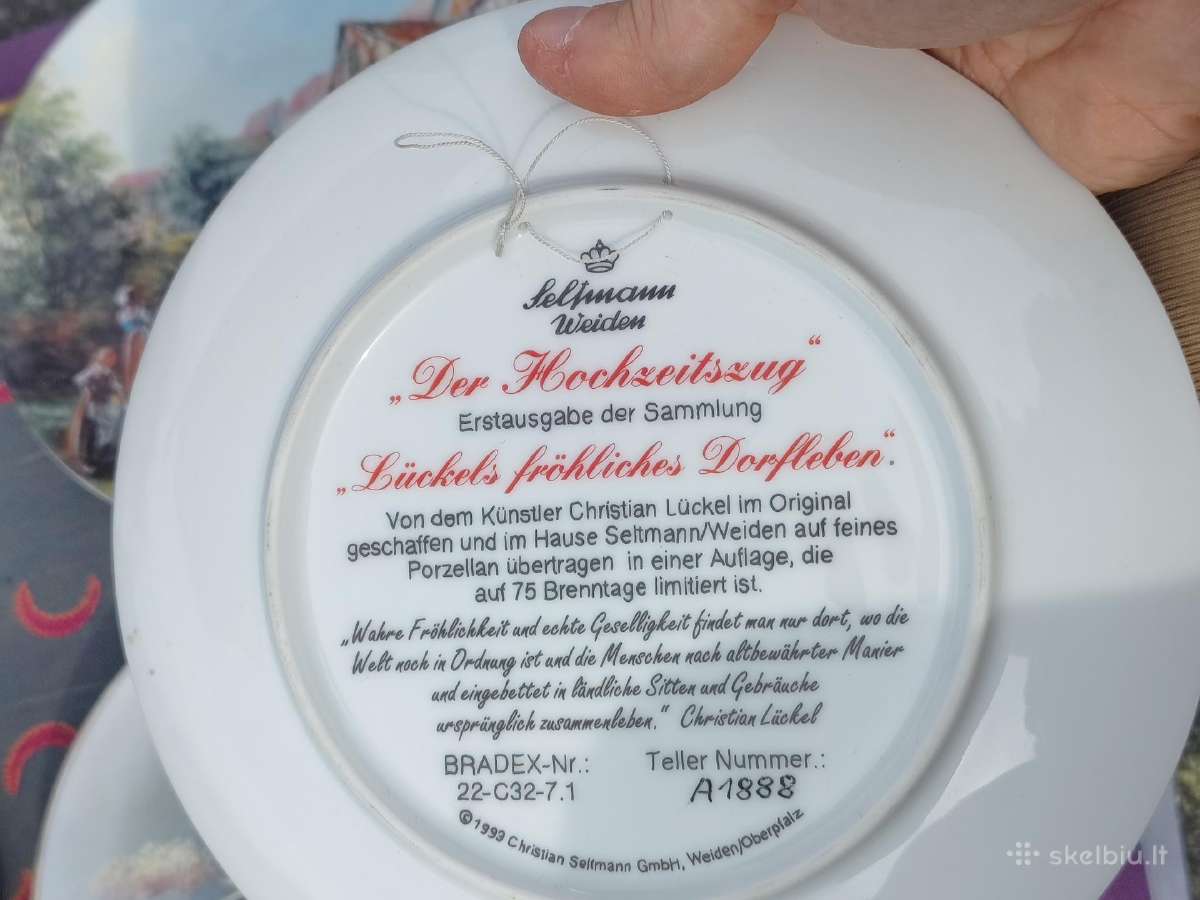 Porcelianinės kabinamos lėkštės - nuotraukos Nr. 10