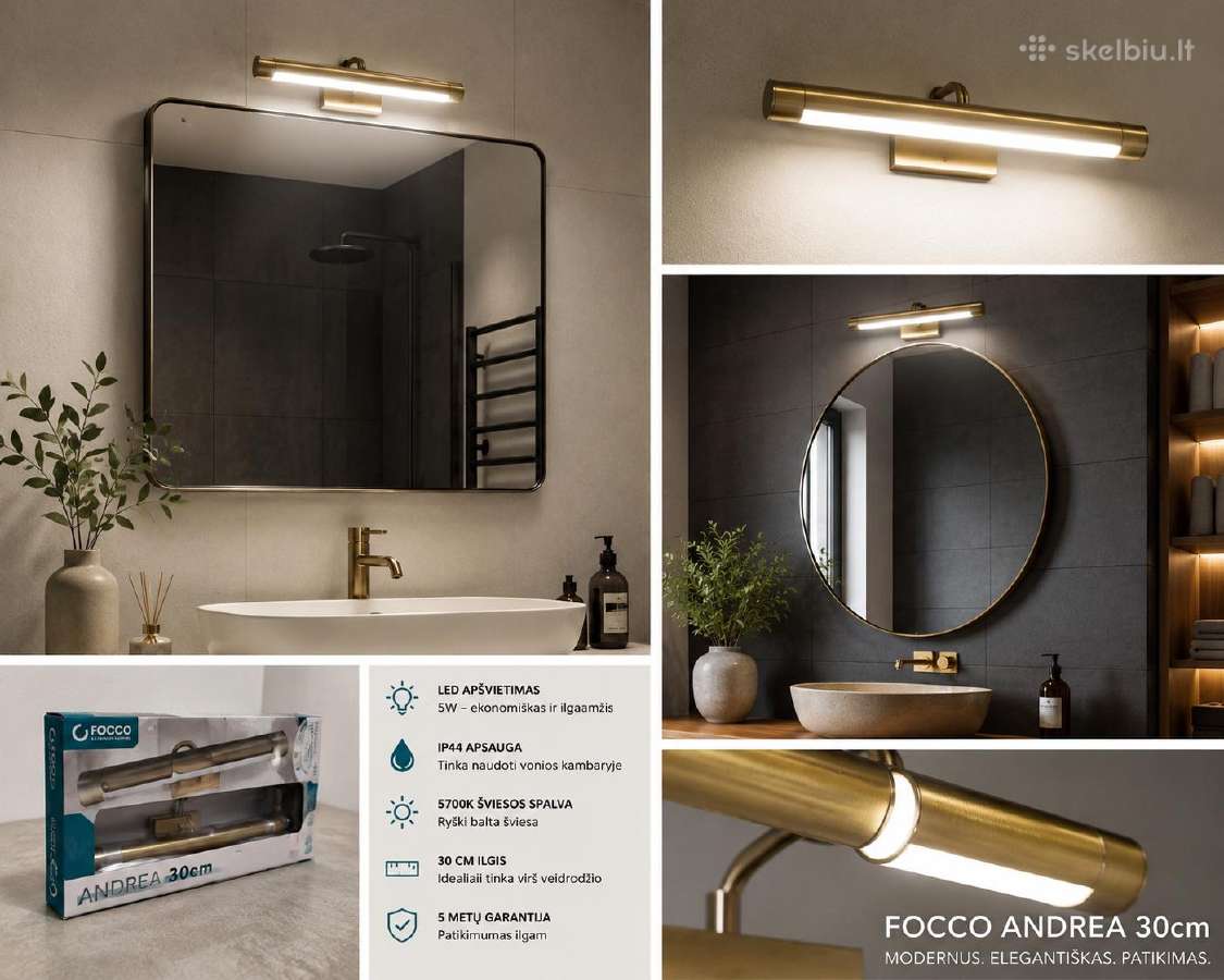 Modernus LED šviestuvas veidrodžiui / voniai – nau - nuotraukos Nr. 2