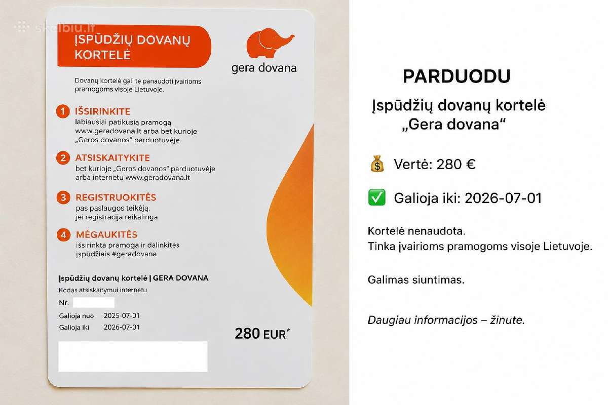 Įspūdžių dovanų kortelė