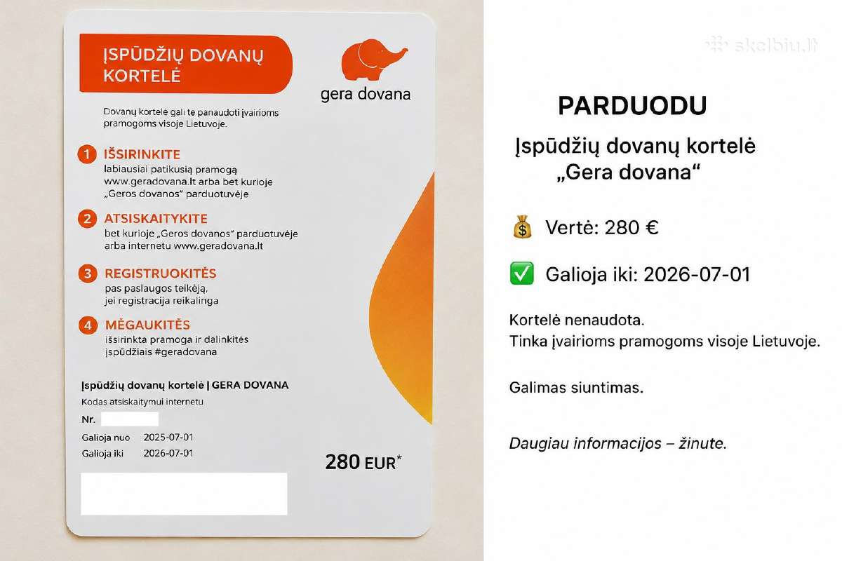 Įspūdžių dovanų kortelė