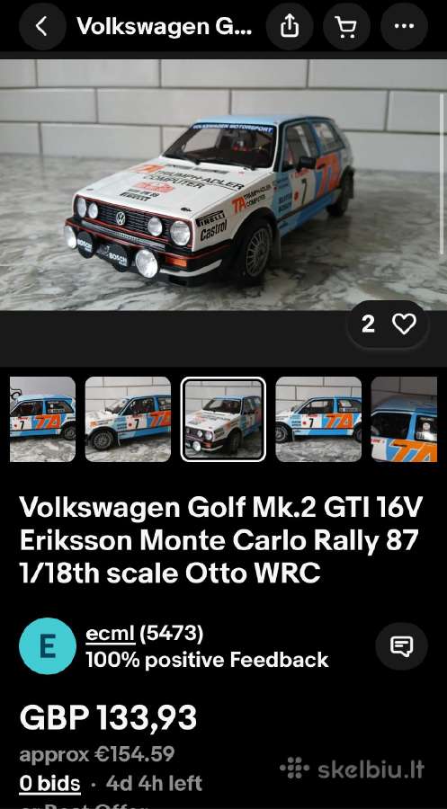 VW Golf Gti ralinis 1/18 - nuotraukos Nr. 6