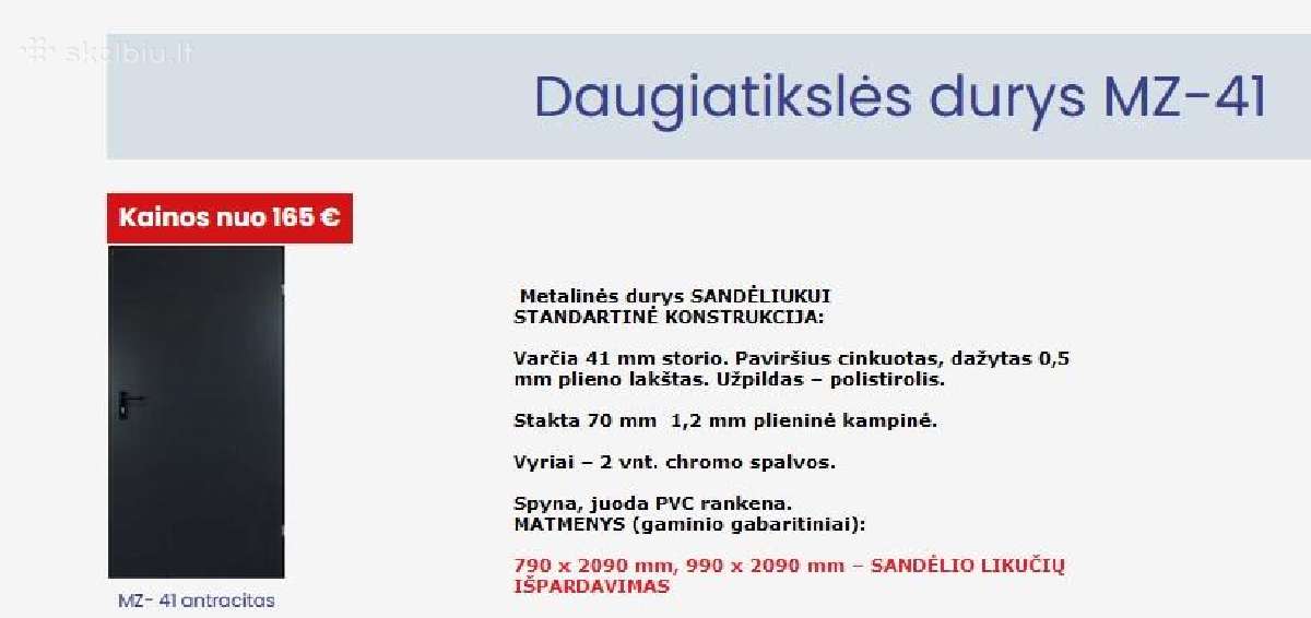 Vidaus, lauko, priešgaisrinės ,techninės durys - nuotraukos Nr. 5