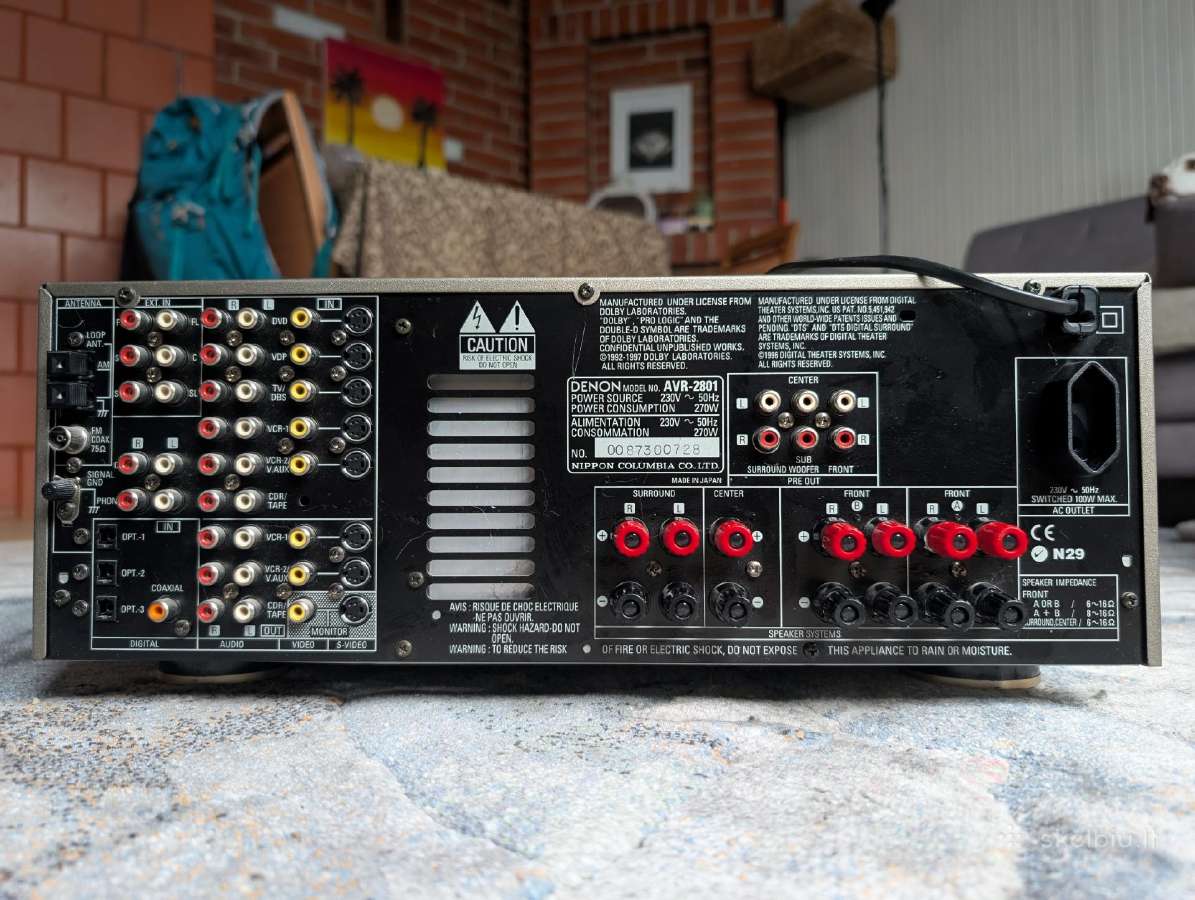 Resiveris Denon avr-2801 - nuotraukos Nr. 2